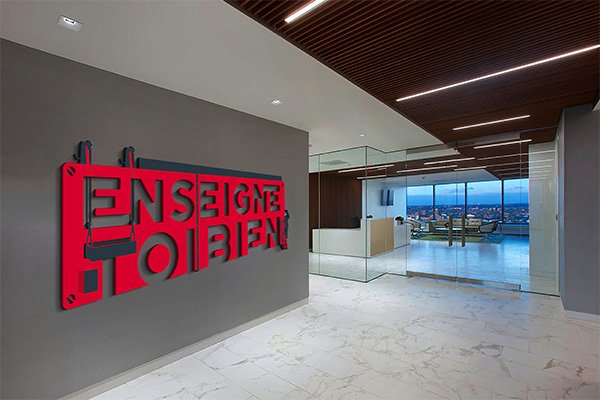 illustration enseigne lumineuse facade commerce