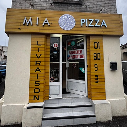 Enseigne MIA Pizza – enseigne magasin restaurant, fabrication et pose Île-de-France