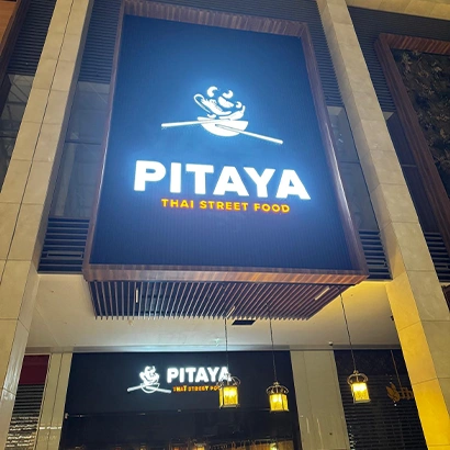 Enseigne Pitaya – enseigne haut de gamme centre commercial, éclairage LED puissant