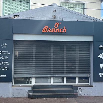 rideau métallique microperforé pour centre commercial Orly